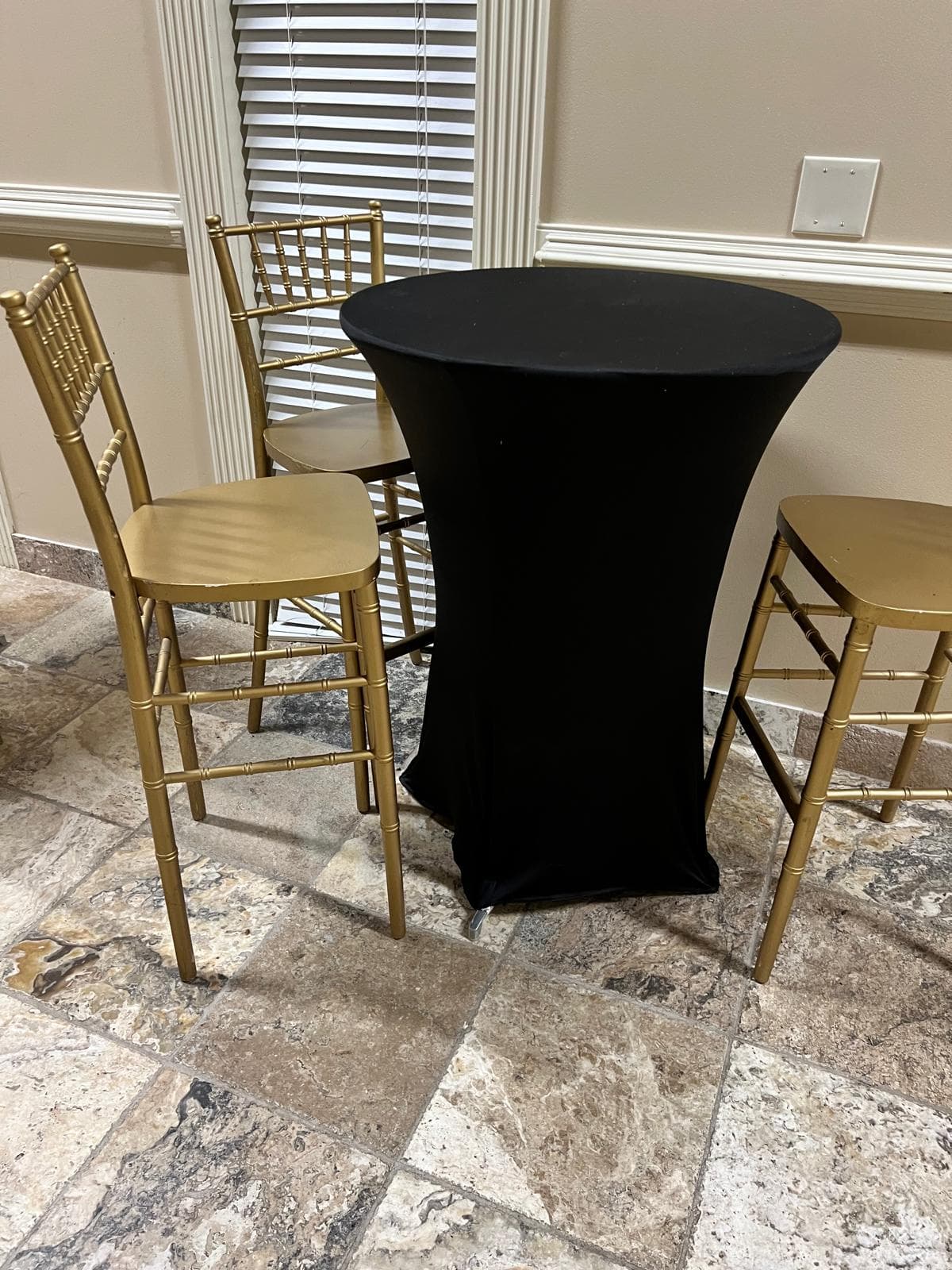 Hi-boy cocktail table and chairs